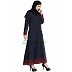 Casual abaya- Navy Blue with Maroon stripes Casual abaya- Navy Blue with Maroon stripes